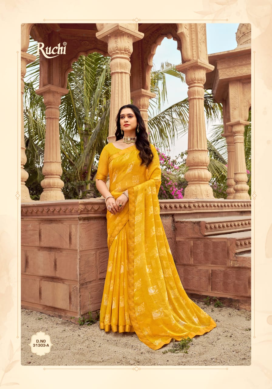 Simayaa 23 By Ruchi Daily Wear Chiffon Printed Sarees Wholesale Shop In Surat
